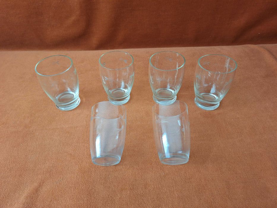 Set de 6 pahare pentru vin / apa, vechi / vintage