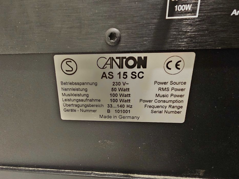 Subwoofer Canton AS 15 SC si AS 100 MX
