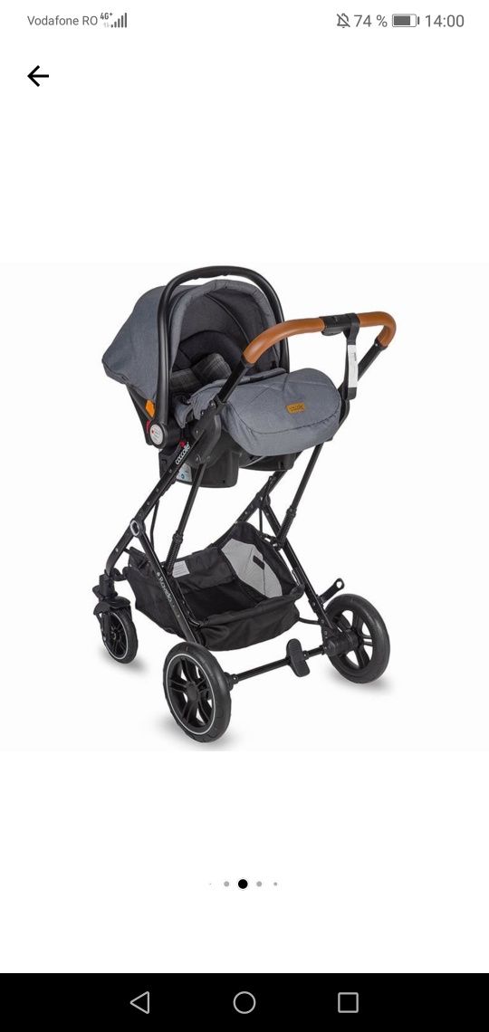 Carucior 3 in 1 ultracompact Coccolle Ravello Urban Grey, Gri