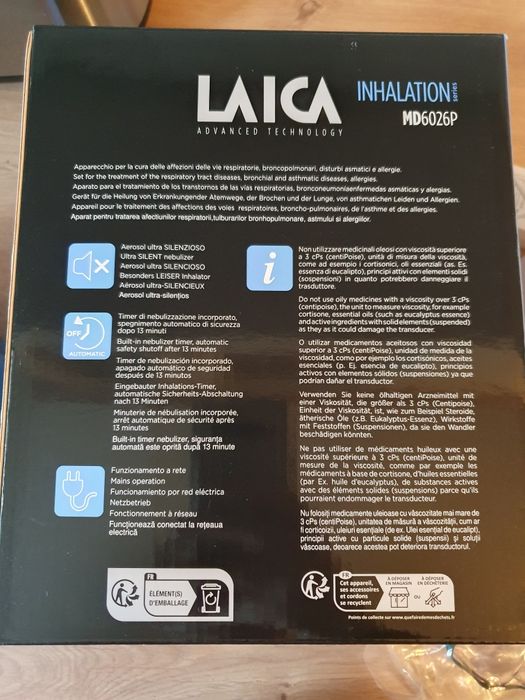 Aparat aerosoli cu ultrasunete Laica, Silentios