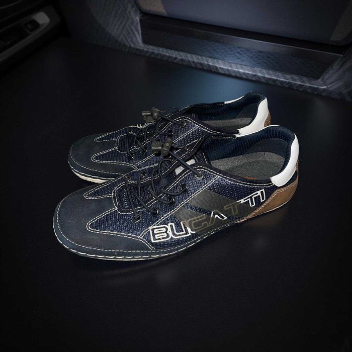 bugatti мъжки маратонки тъмно сини кафяви обувки спортни бугати