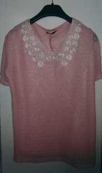 Bluza / Tricou Nou din dantela cu broderie la guler, M, L, XL, 2XL