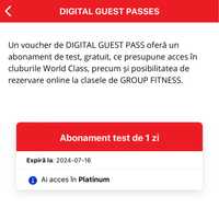 Digital Guest Pass - World Class - Platinum