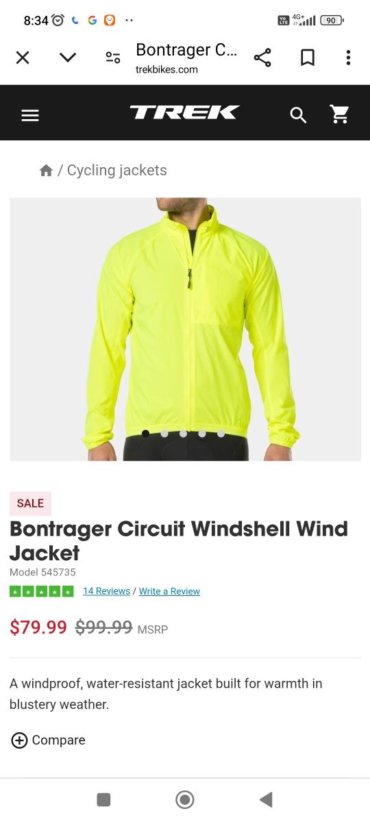 Geaca fâș Trek Bontrager Circuit Windshell Wind Jacket mărime XL bike