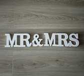 Ornamente nunta MR & MRS lemn