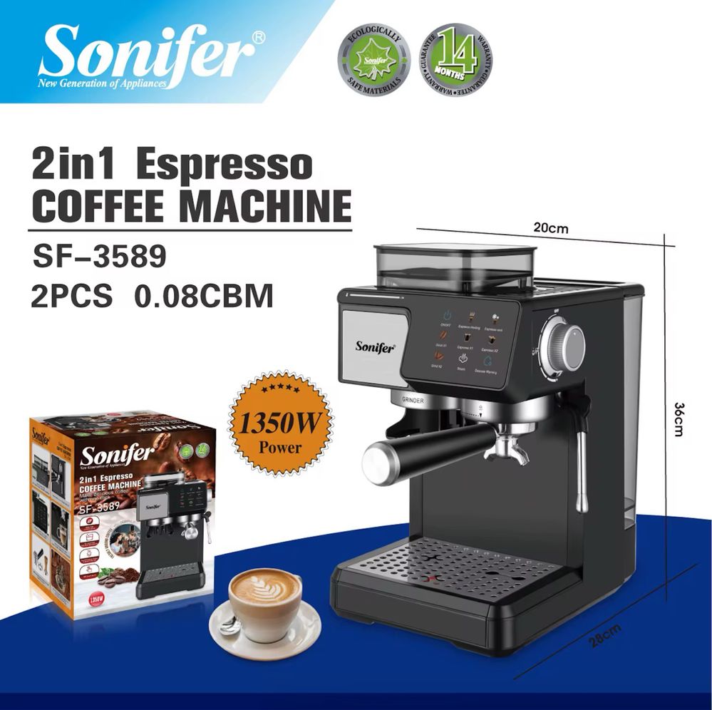 Полностью автоматическая кофеварка с кофемолкой Sonifer SF-3589