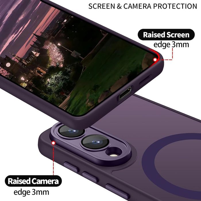 Матов magsafe кейс за samsung galaxy s25 edge - лилав