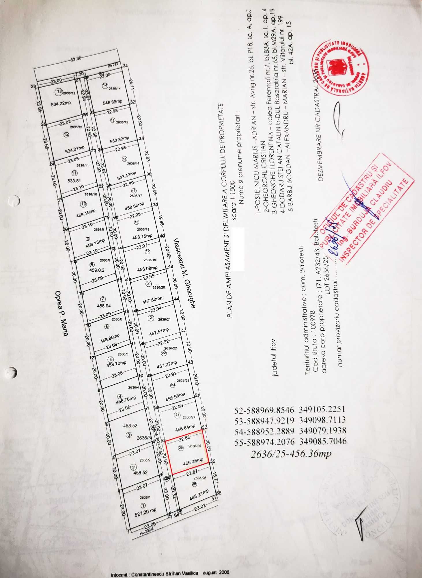 Teren intre case 456mp Balotesti, Dumbraveni, Privighetorilor, DN1