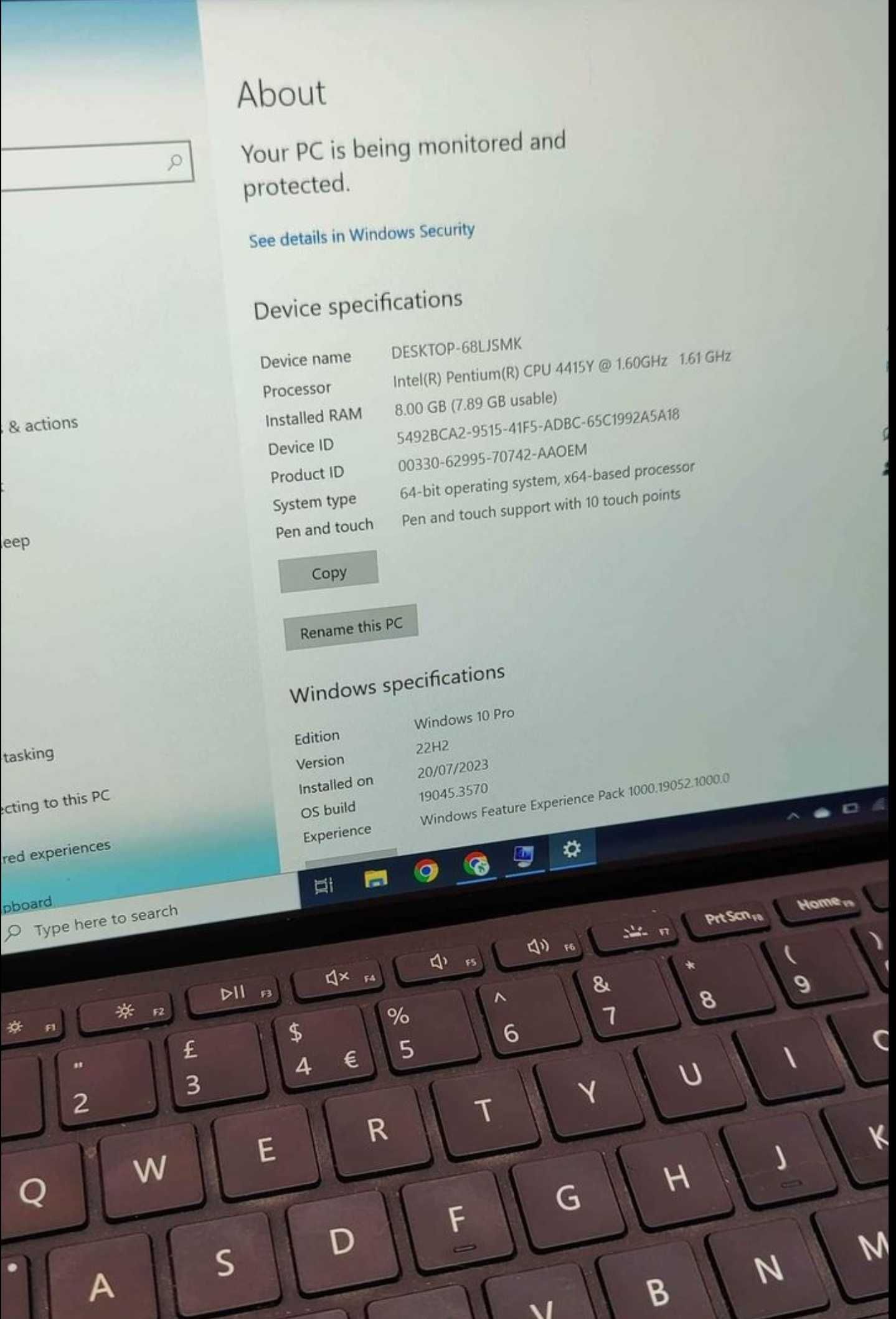 MIcrosoft Surface Go 1825 Intel 8GB RAM 128GB Wi-Fi