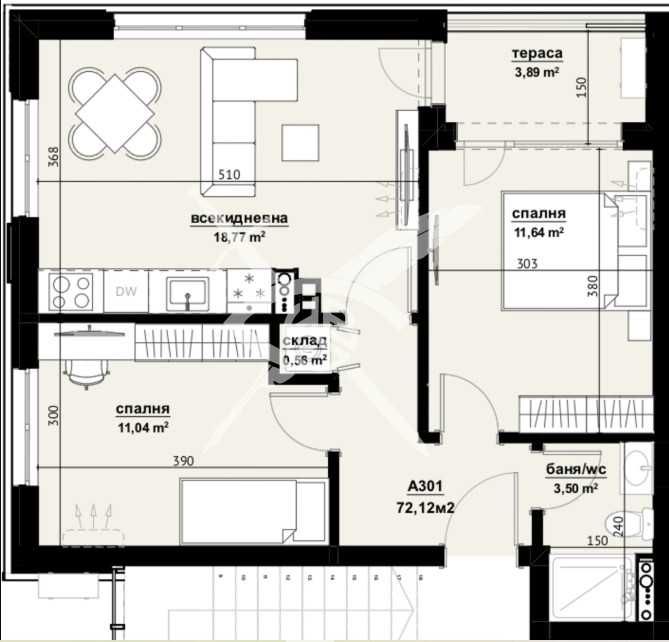 Продава се Тристаен апартамент в Бургас, Изгрев - 72 кв.м за 1181 €/кв.м - Снимка #1