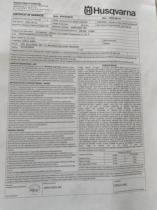 Vand Masina de tuns gazon Huscvarna LC 151S,autopropulsie,noua
