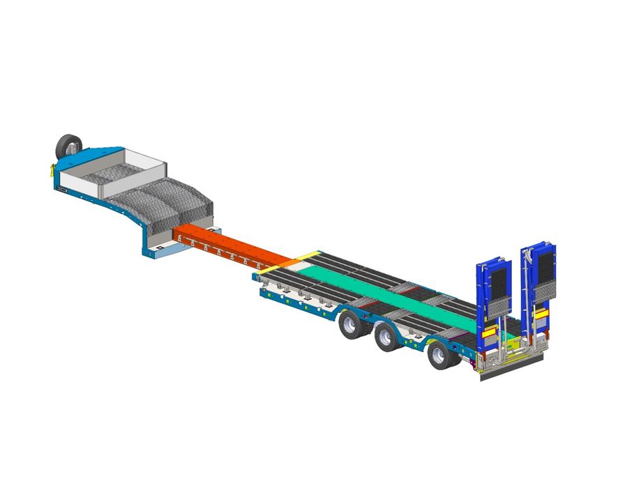Trailer 3 Axe Extensibil cu Alveole