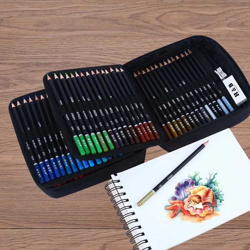 Set 120 creioane colorate cu penar 2 carti colorat desenat kit desen