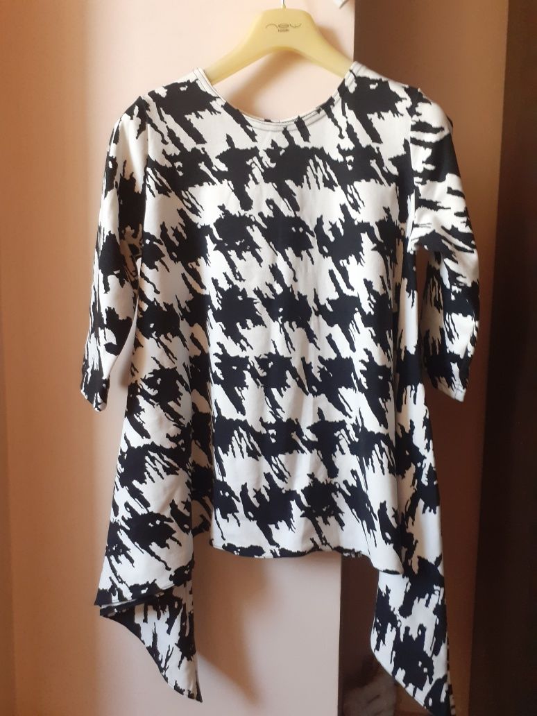 bluza dama alb cu negru