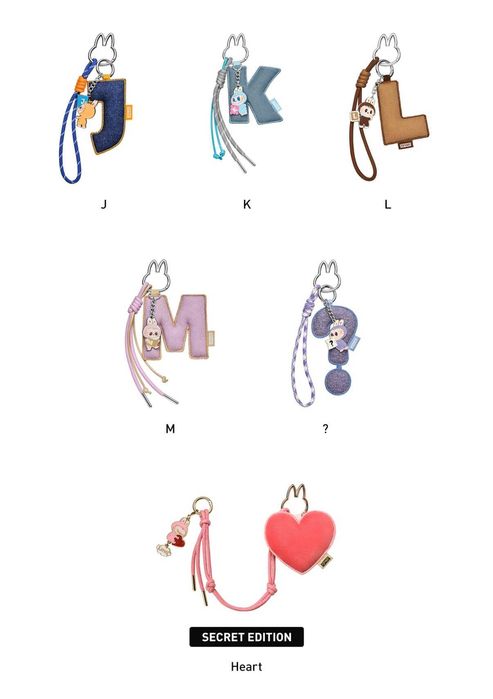 Labubu Pin For Love breloc litere A-M original Popmart set complet