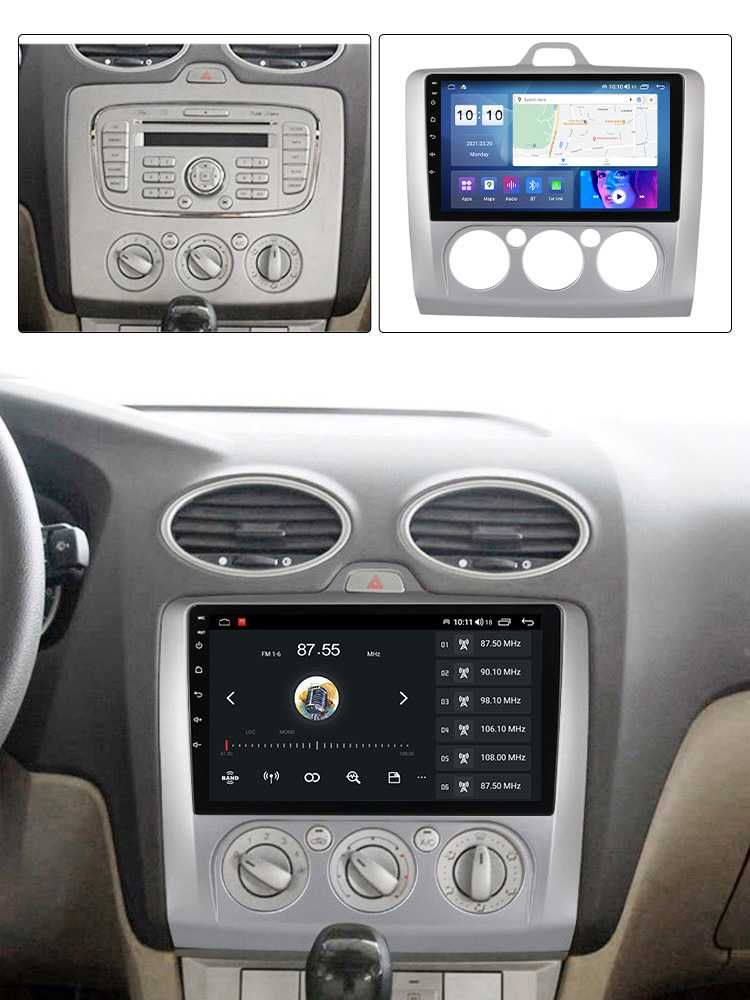 Navigatie Android 13 Ford Focus 2 2004-2011 1/8 Gb Waze CarPlay CAMERA