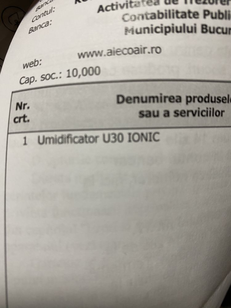 Umidificator cu ultrasunete AlecoAir U30 IONIC