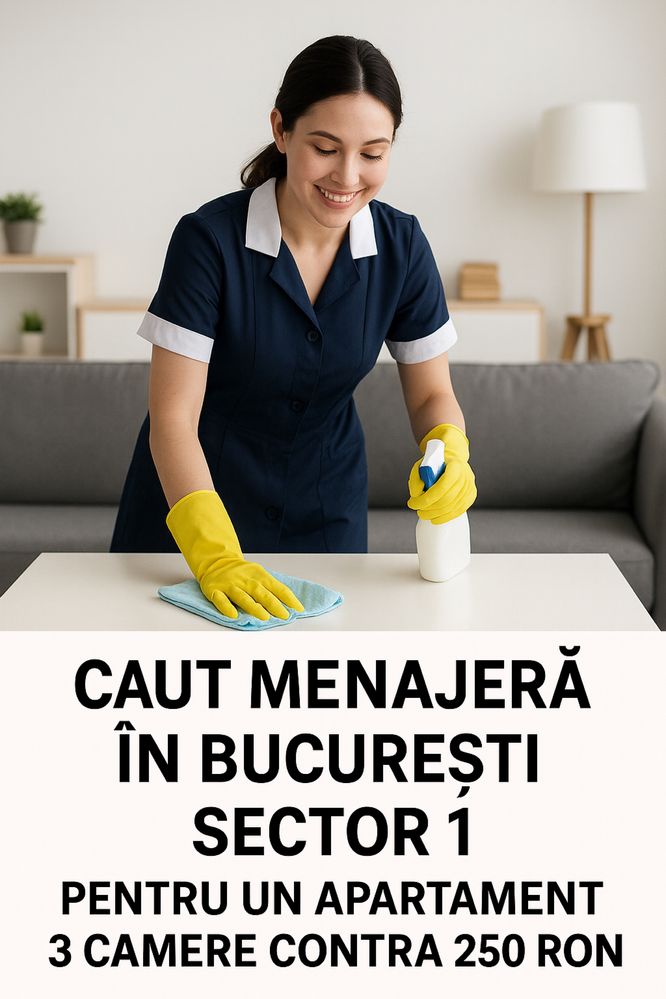 Caut menajera 3 camere - sect 1 zona Bd. Sisesti