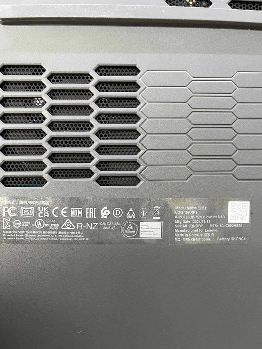 Гейминг лаптоп LENOVO LOQ 15ARP9 / Гаранция