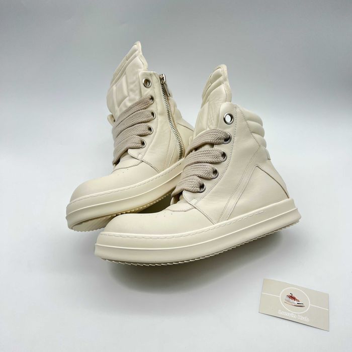 Rick Owens Geobaskets Full White Jumbo Lace