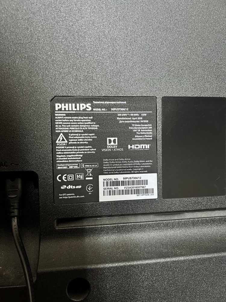 Televizor LED Smart Android Philips, 126 cm, 50PUS7304/12, 4K Ultra HD