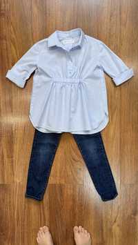 Джинсы и рубашка ZARA девочку 6-7 лет, рост 116-122 см