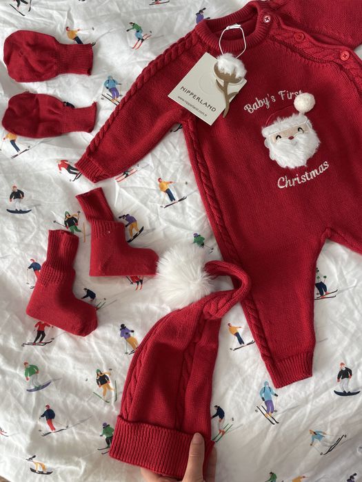 Бебешки коледен комплект nipperland 0-3м
