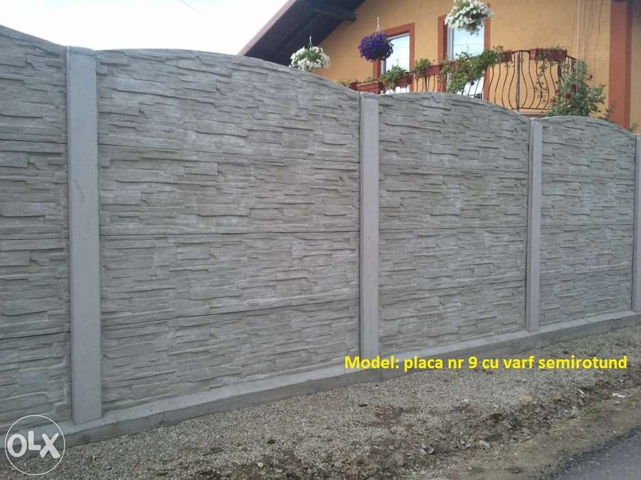 Gard placi prefabricate din beton - asiguram montaj si materiale