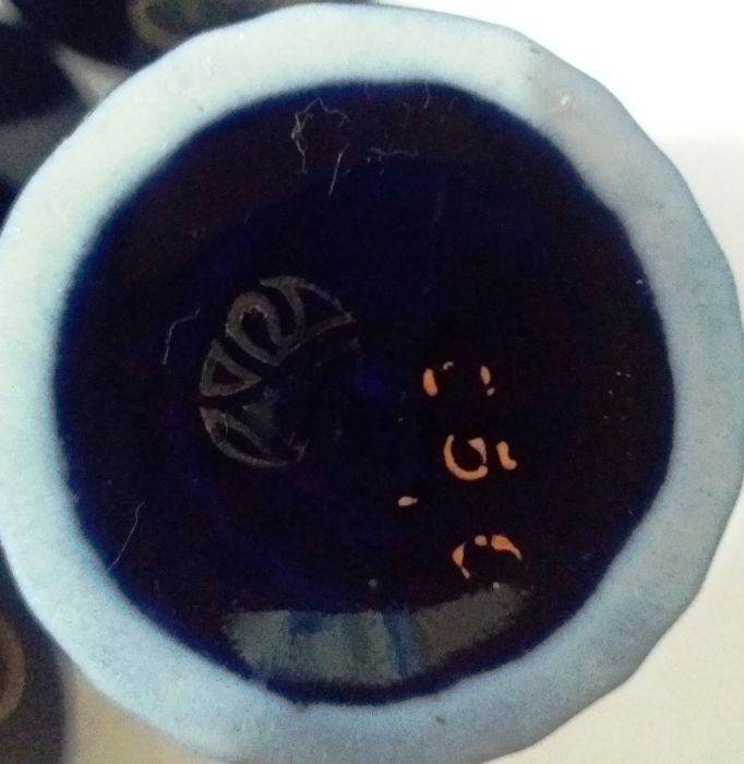 6 Cupe vintage cobalt ,,Fabricat în Novgorod, URSS 1970,, H=12cm.