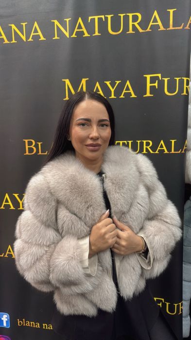 Haina din blana naturala model in V, se face vesta