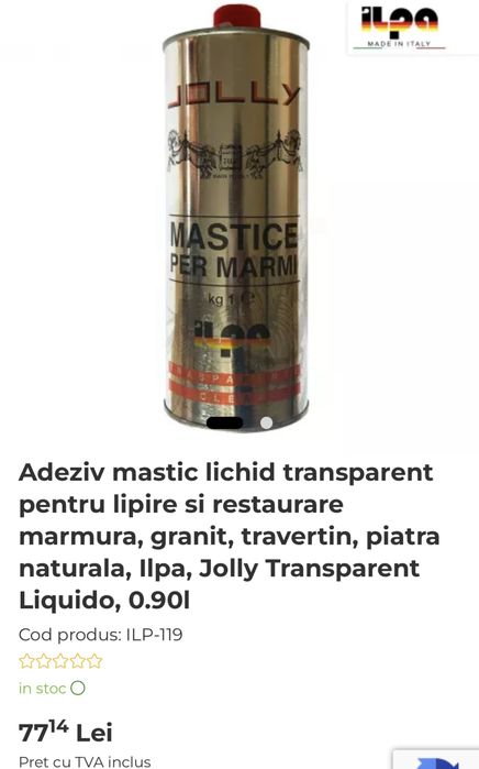 Vând mastic Jolly – lichid + solid (aproape pline)