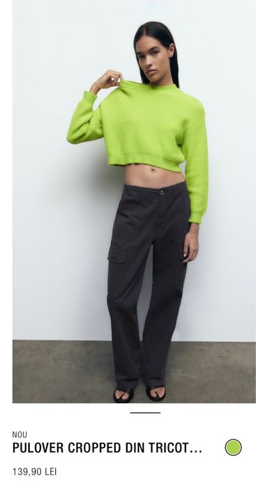 Pulover nou dama  Zara cropped din tricot nou cu eticheta