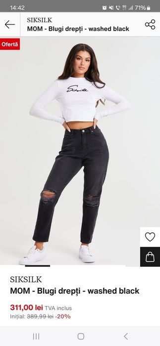 Blugi Siksilk, Bumbac 100%, NOI