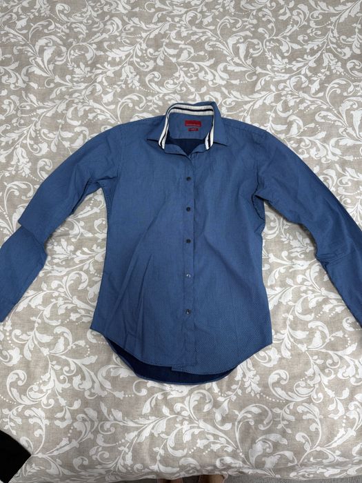 Camasa Zara Men, bleumarin, marime S, slim fit,