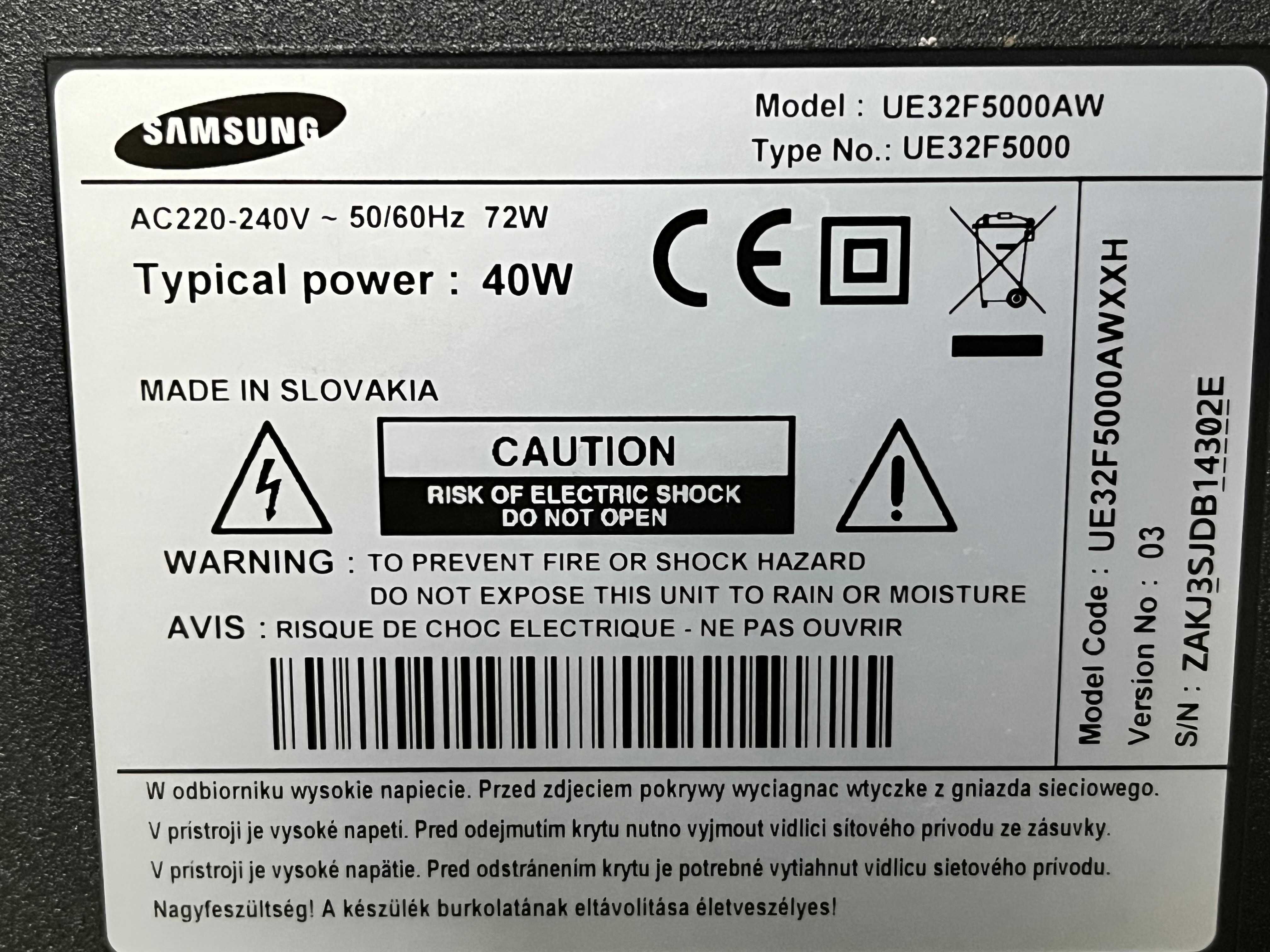 Телвизор LED tv Samsung UE32F5000AW 32"