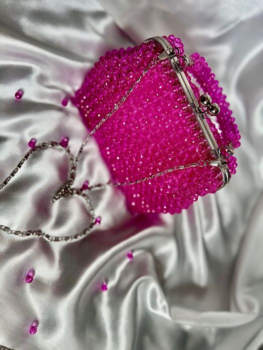 Дамска чанта в циклама ръчна изработка