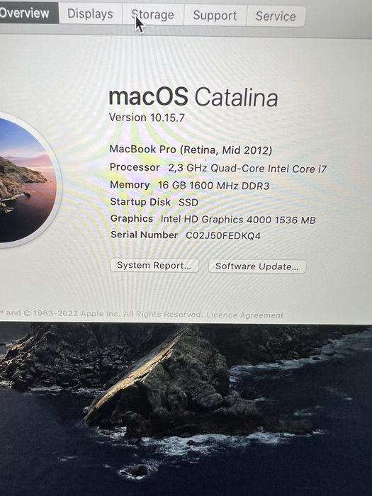 Macbook pro 15 Retina 2012 16gb ram