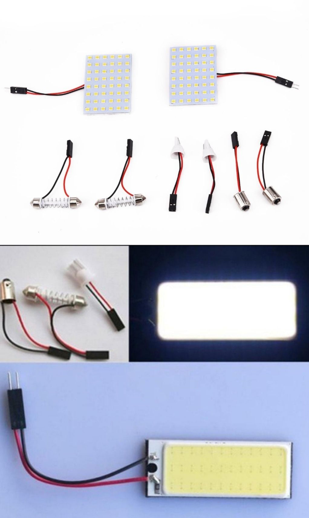 Placute - becuri LED cu lumina alba pentru plafoniere auto