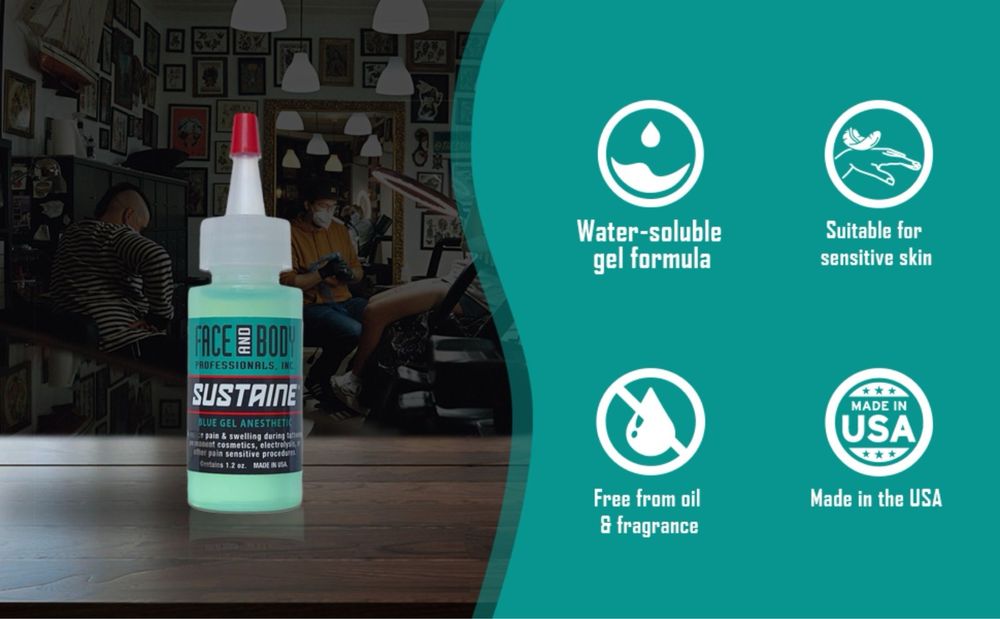 Обезболяващо Sustaine Blue Gel за татуировки и перманентен грим