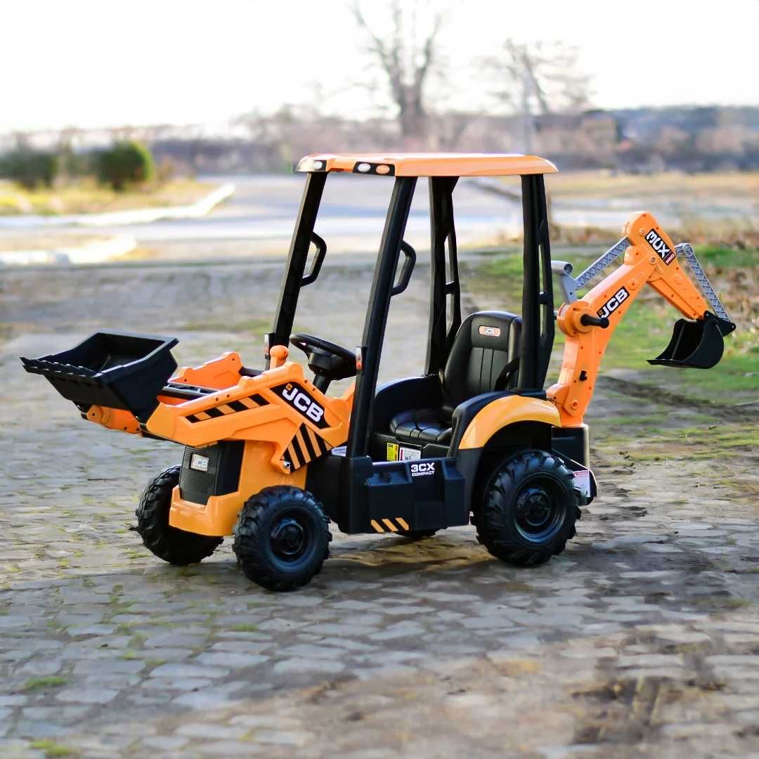 Tractoras electric copii JCB 70W 12V cu incarcator si cupa manuala