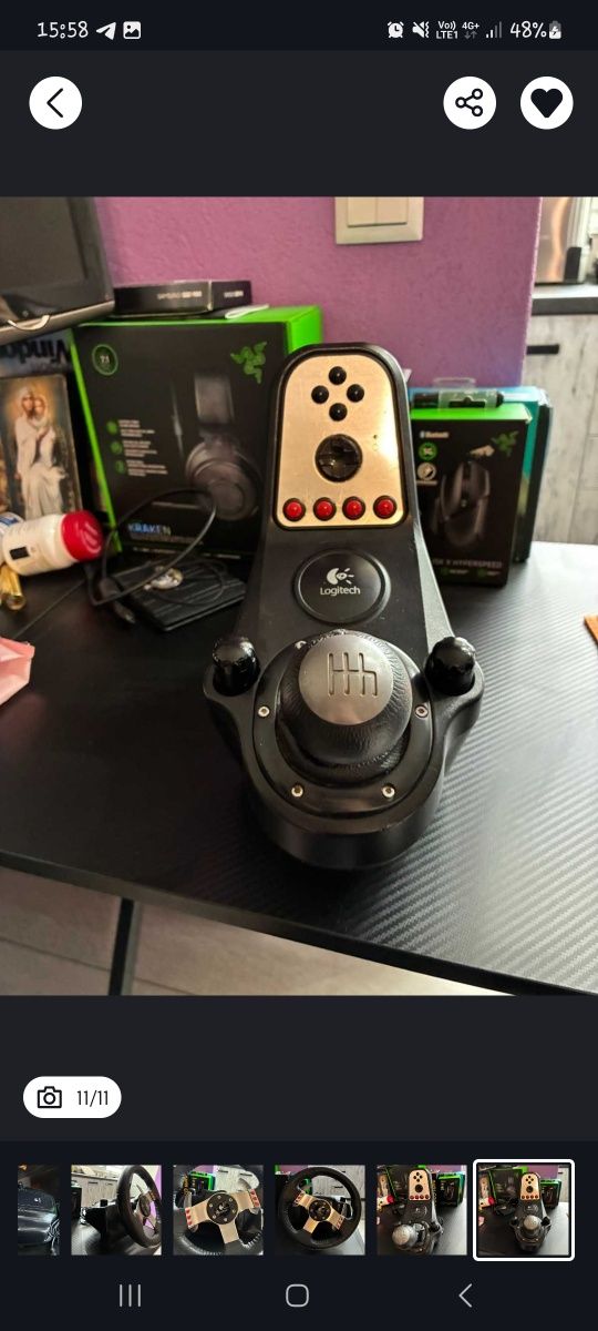 Logitech g27 волан за компютър и гейминг конзоли. -Волан,педали,шифтър