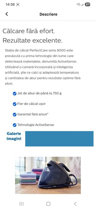 Statie de calcat PHILIPS PerfectCare PSG9050/20,talpa SteamGlide Elite