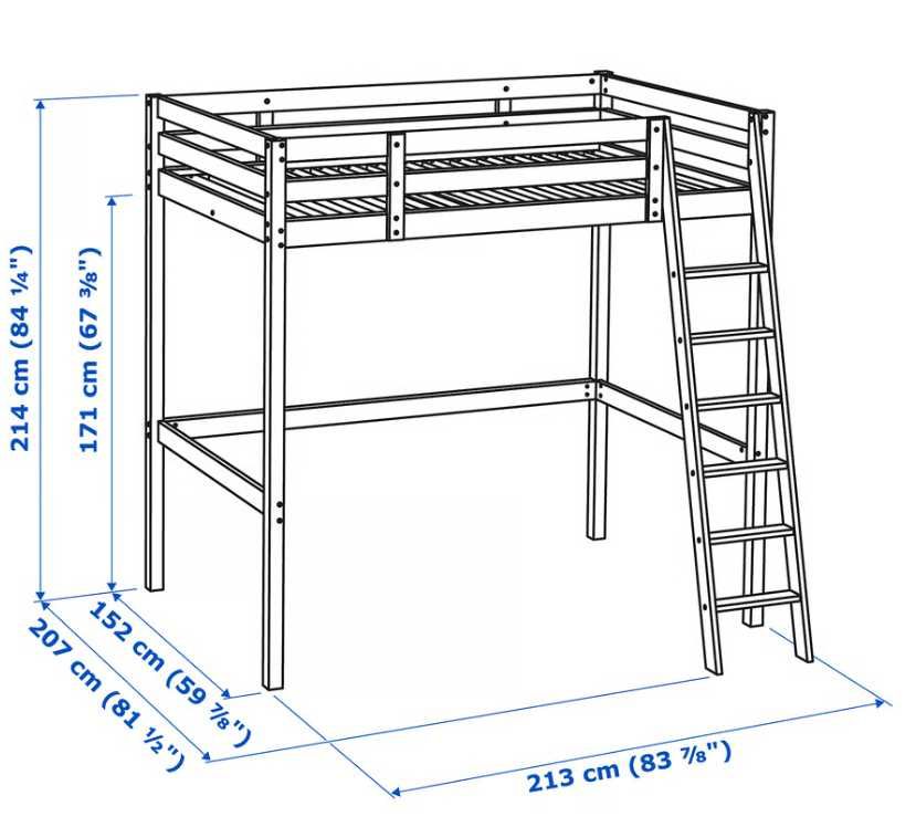продавам IKEA STORÅ – легло с надстройка, 140x200 см, бяло