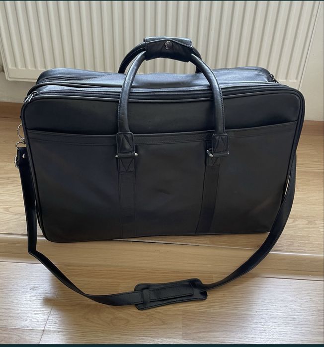 Geanta pt voiaj/transporr din piele naturala negru QsV