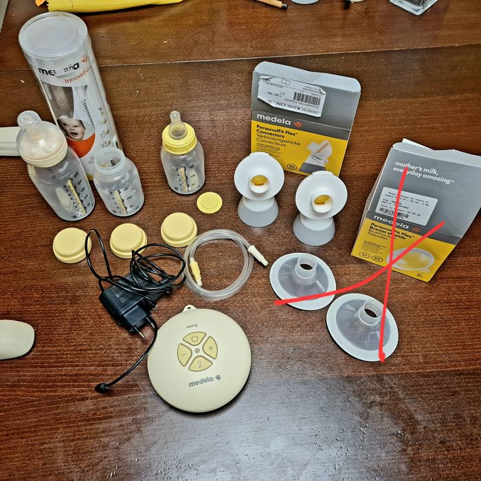 Електрическа помпа за кърма Medela шишета медела конектори