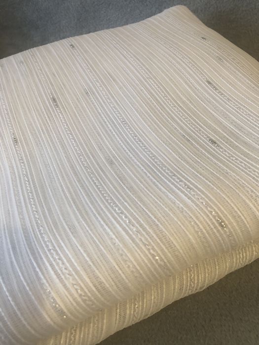 Perdea 6m crem cu auriu / alb cu argintiu