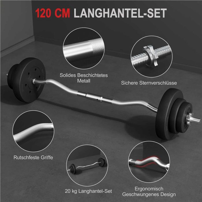 Haltera 20 kg cu bara Z si discuri ajustabile |R 614904 Black
