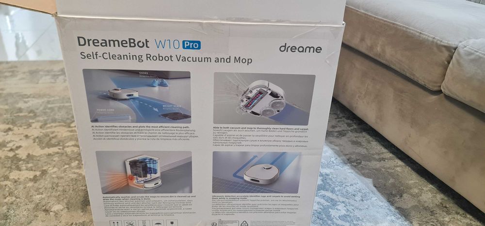 Cadoul perfect! Robot aspirator Dreame W10 PRO cu stație  alb   / schi