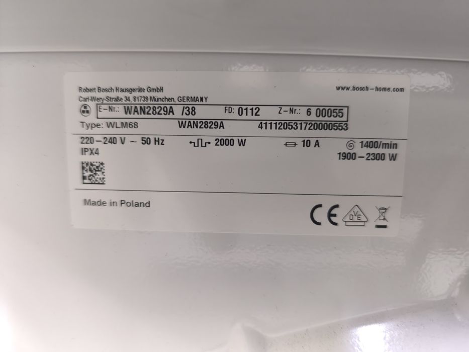 Пералня Bosch WAN2829A - 8кг. 1400об.