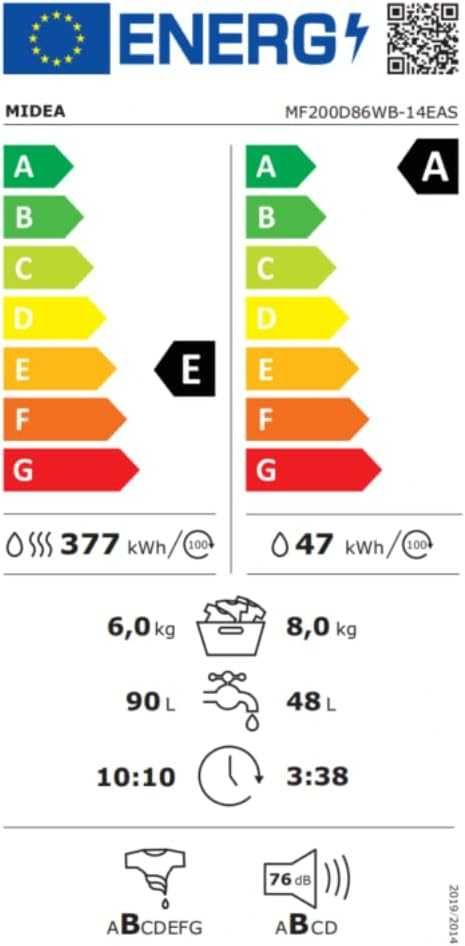 Пералня със сушилня Midea MF200D86WB-14EAS код 3664
